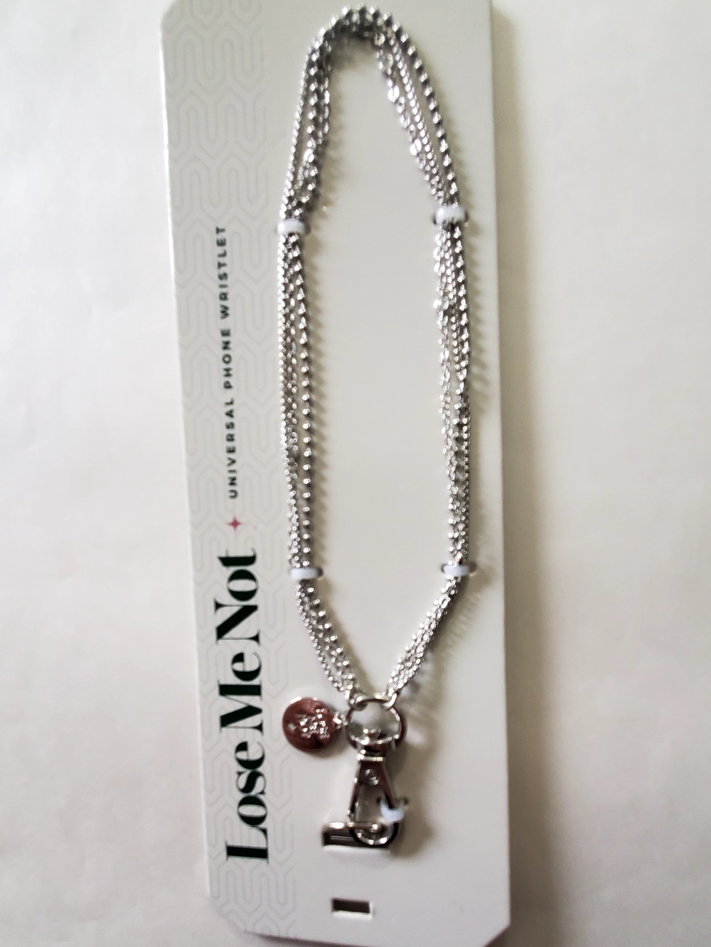 Lose Me Not Universal Phone Wristlet Chain Silver Strap Charm Anti-Drop NEW